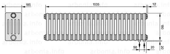 Схема (чертеж) Радиатор Arbonia 5018/23 №89